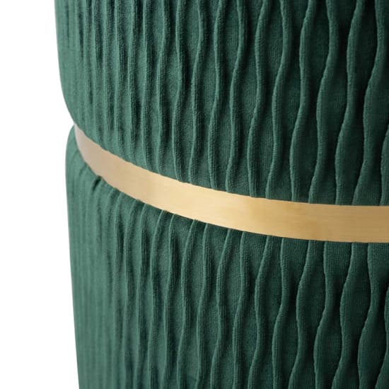 Greeley Velvet Storage Stool In Green Patterned And Chrome_6