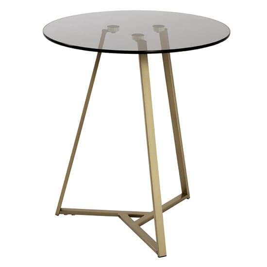 Greenbay Round Grey Float Glass Side Table With Gold Metal Legs_2