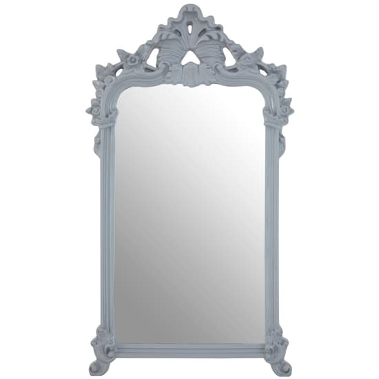 Cikroya Decorative Crest Wall Bedroom Mirror In Grey Frame_1