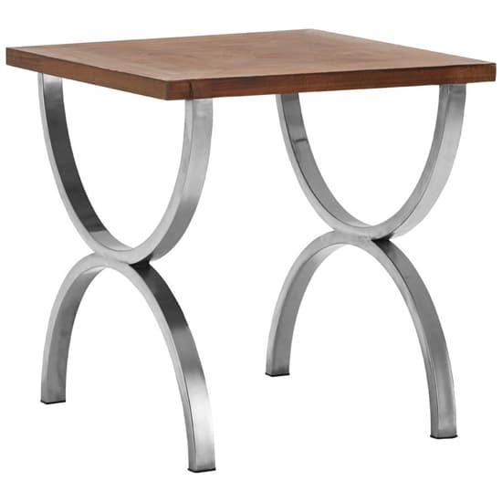 Greytok Square Wooden Side Table With Steel Legs In Natural Furniture