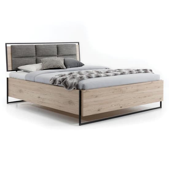 Groton Wooden Double Bed With Storage In Bordeaux Oak_2