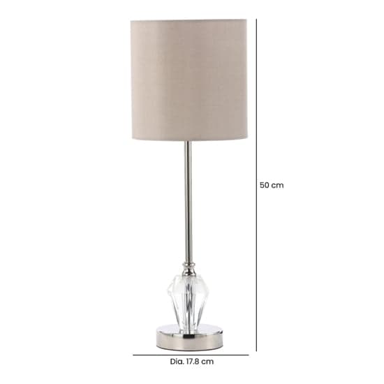 Guelph Light Taupe Faux Silk Shade Table Lamp With Crystal Base_2