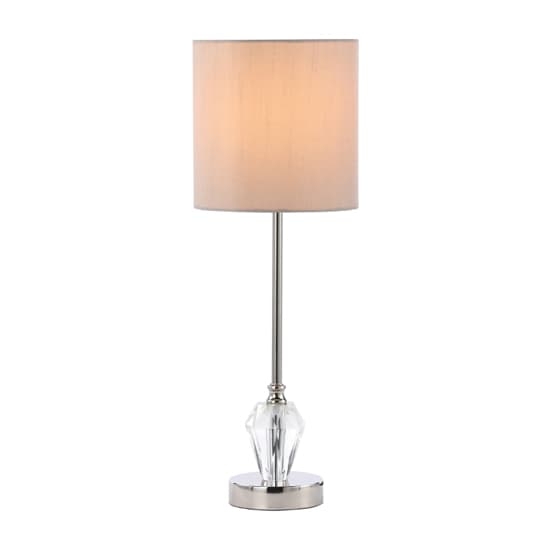 Guelph Light Taupe Faux Silk Shade Table Lamp With Crystal Base_3