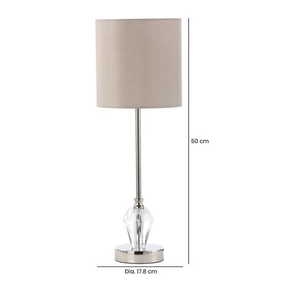 Guelph Light Taupe Faux Silk Shade Table Lamp With Crystal Base_6
