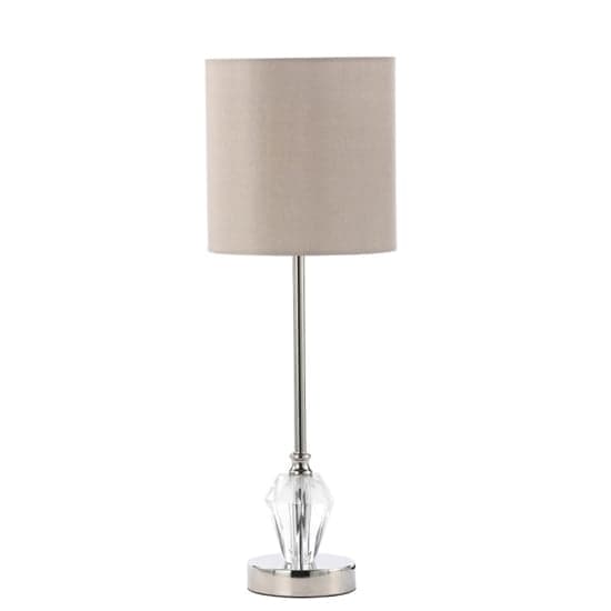 Guelph Light Taupe Faux Silk Shade Table Lamp With Crystal Base_1