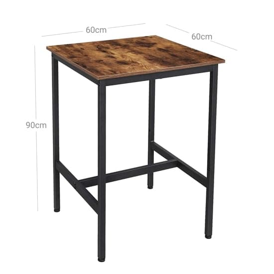 Gulf Wooden Pub Style High Bar Table In Rustic Brown_5