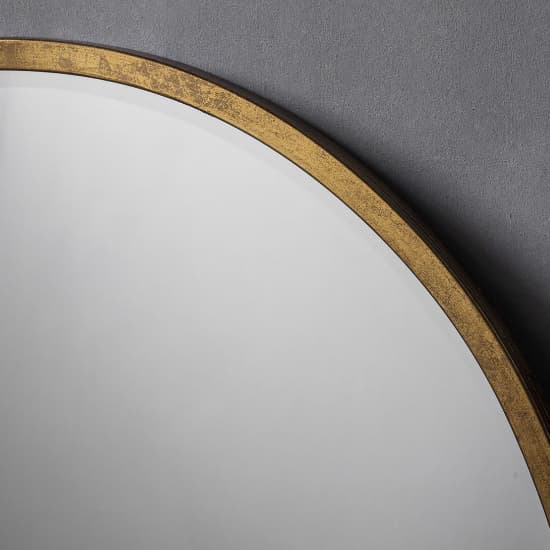 Haggen Large Round Bedroom Mirror In Antique Gold Frame_3