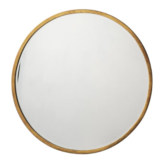 Haggen Small Round Bedroom Mirror In Antique Gold Frame_2
