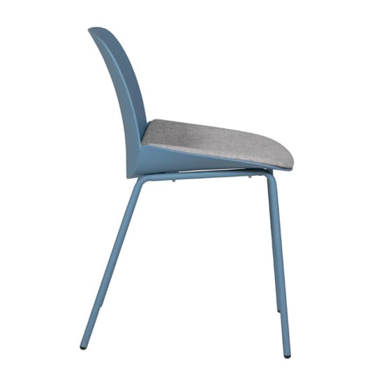 Haile Blue Metal Dining Chairs With Woven Fabric Seat In Pair_3