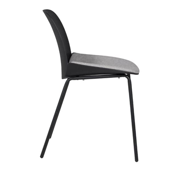 Haile Metal Dining Chair In Black With Woven Fabric Seat_2