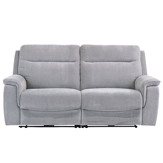 Hailey Fabric Electric Recliner 3 Seater Sofa In Silver Grey_1