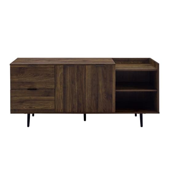 Hailey Wooden TV Stand With 2 Doors 2 Drawers In Dark Walnut_2