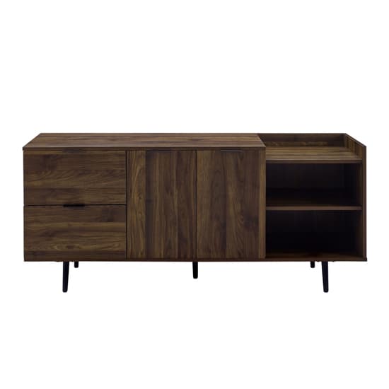 Hailey Wooden TV Stand With 2 Doors 2 Drawers In Dark Walnut_3
