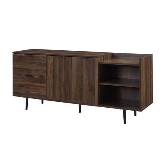 Hailey Wooden TV Stand With 2 Doors 2 Drawers In Dark Walnut_4
