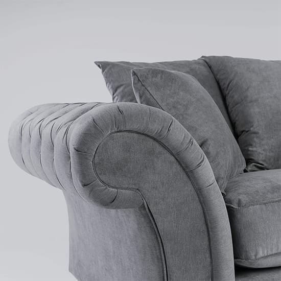 Haimi Fabric Sofa 1 Seater Sofa With Wooden Legs In Grey_2