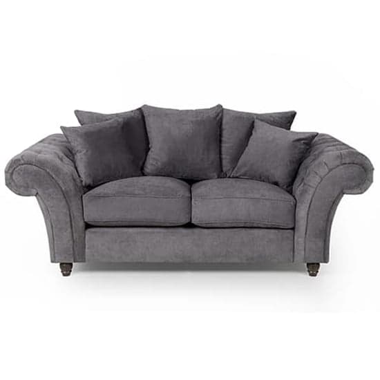 Haimi Fabric Sofa 2 Seater Sofa With Wooden Legs In Grey_2