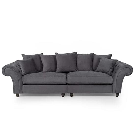 Haimi Fabric Sofa 3 Seater Sofa With Wooden Legs In Grey_2
