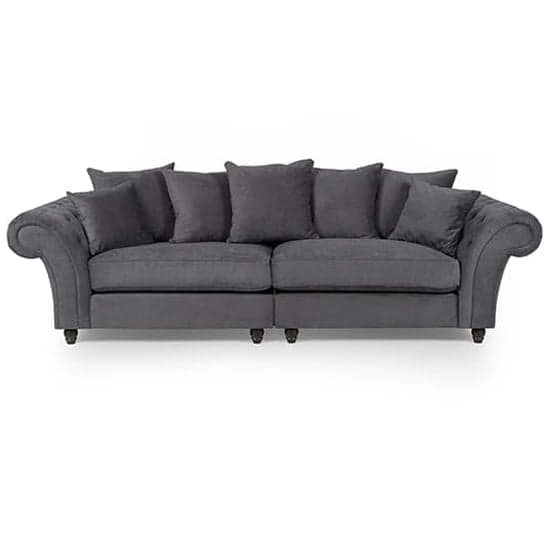 Haimi Fabric Sofa 4 Seater Sofa With Wooden Legs In Grey_2