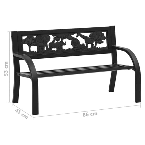Haimi Steel Children Garden Seating Bench In Black_5