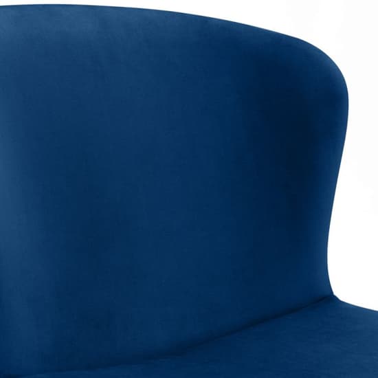 Haimi Velvet Dining Chair In Blue With Gold Metal Legs_4