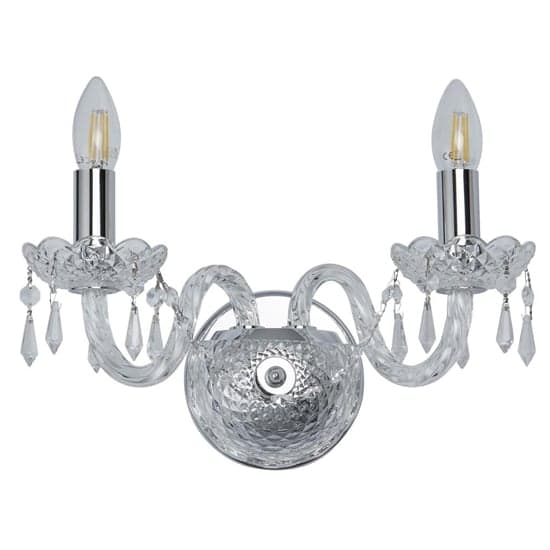 Hale 2 Lights Clear Crystal Wall Light In Chrome_2