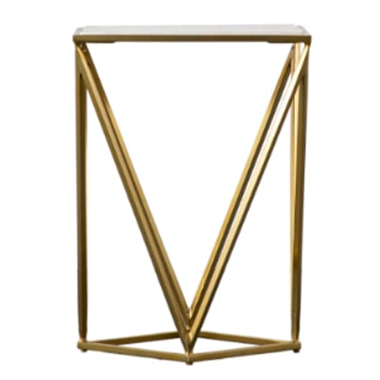 Halfords White Marble Top Side Table With Gold Metal Frame_2