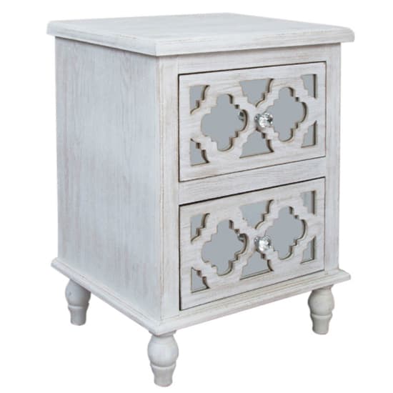 Halifax Mirrored Bedside Cabinet With 2 Drawers In Washed Ash_2