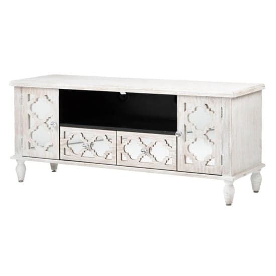 Halifax Mirrored TV Stand With 2 Doors 2 Drawers In Natural_2