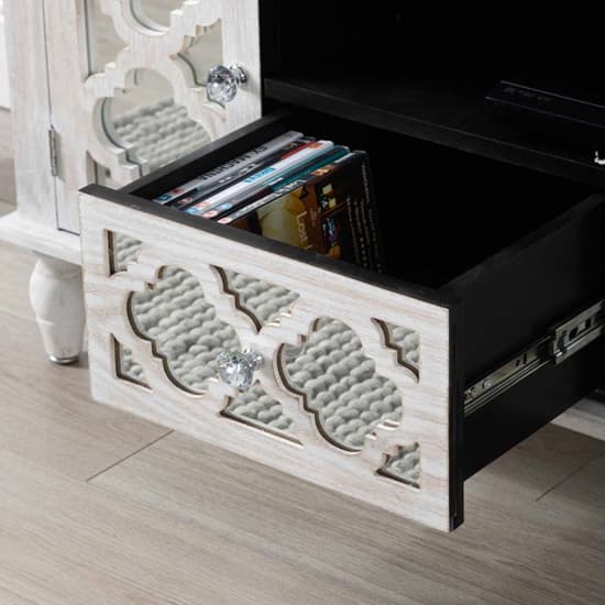 Halifax Mirrored TV Stand With 2 Doors 2 Drawers In Natural_4
