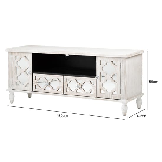 Halifax Mirrored TV Stand With 2 Doors 2 Drawers In Natural_7