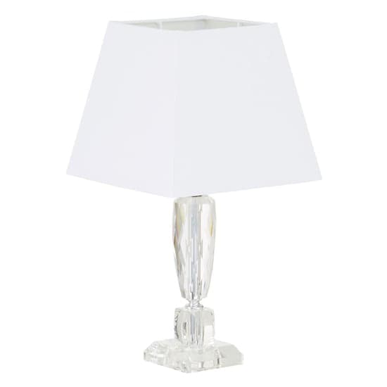 Haliona White Fabric Shade Table Lamp With Crystal Base_2