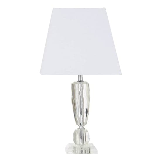 Haliona White Fabric Shade Table Lamp With Crystal Base_1