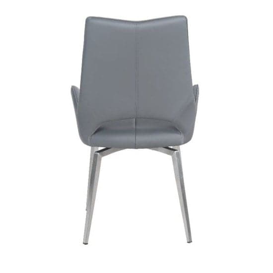 Scissett Grey White Faux Leather Dining Chairs In Pair_6
