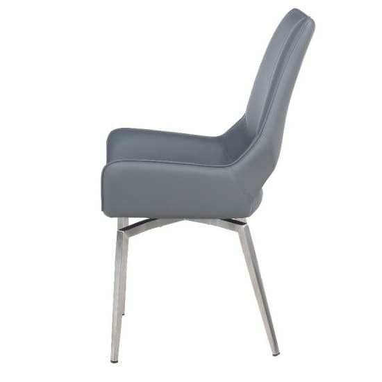 Scissett Grey White Faux Leather Dining Chairs In Pair_4
