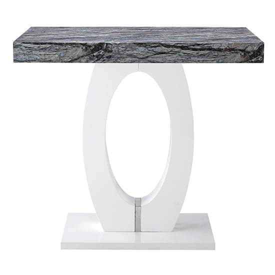 Halo High Gloss Bar Table In White And Melange Marble Effect_3