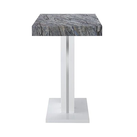 Halo High Gloss Bar Table In White And Melange Marble Effect_5