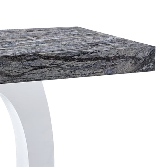 Halo High Gloss Bar Table In White And Melange Marble Effect_7