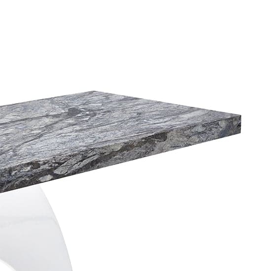 Halo High Gloss Console Table In White And Melange Marble Effect_8