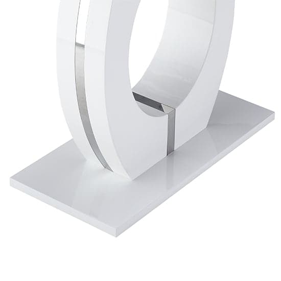 Halo High Gloss Console Table In White And Melange Marble Effect_9