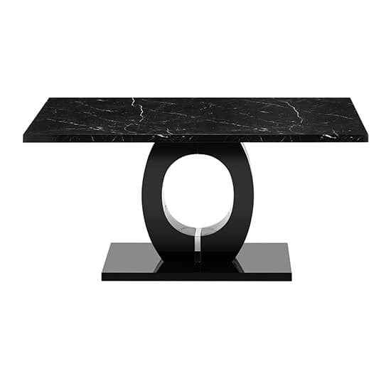 Halo High Gloss Dining Table In Milano Marble Effect Furniture in Fashion