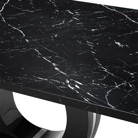 Halo High Gloss Dining Table In Milano Marble Effect_6