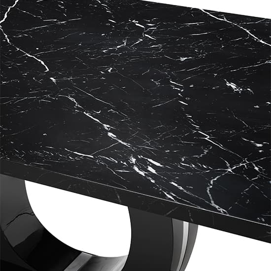 Halo High Gloss Dining Table In Milano Marble Effect Furniture in Fashion