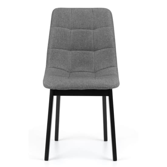 Halver Grey Linen Fabric Dining Chairs In Pair_3