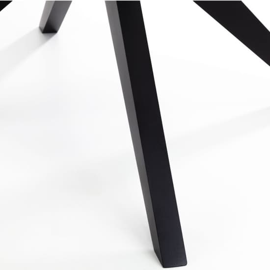 Halver Round Clear Glass Dining Table With Black Wooden Legs