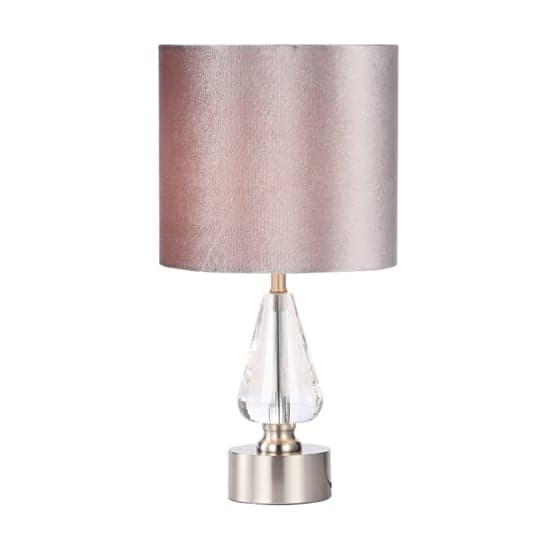 Hamburg Light Grey Velvet Shade Table Lamp With Crystal Base_3