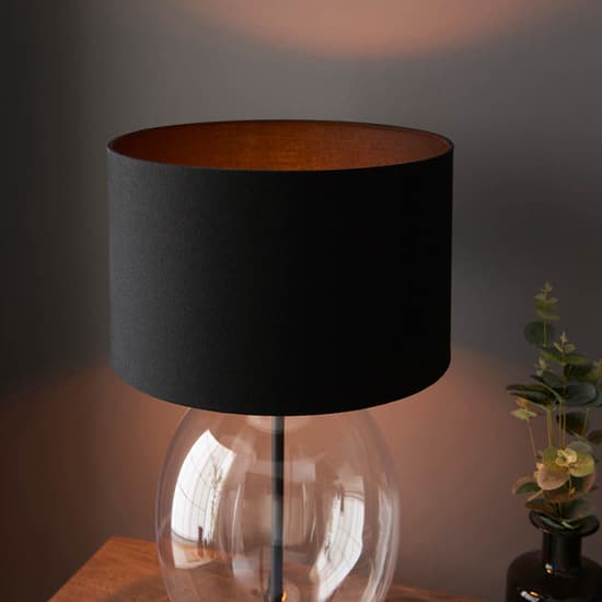 Hamel Black Shade Touch Table Lamp In Oval Glass Base_5