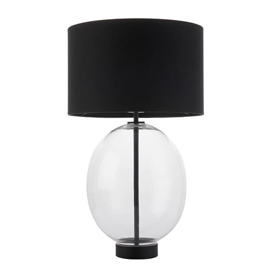 Hamel Black Shade Touch Table Lamp In Oval Glass Base_7