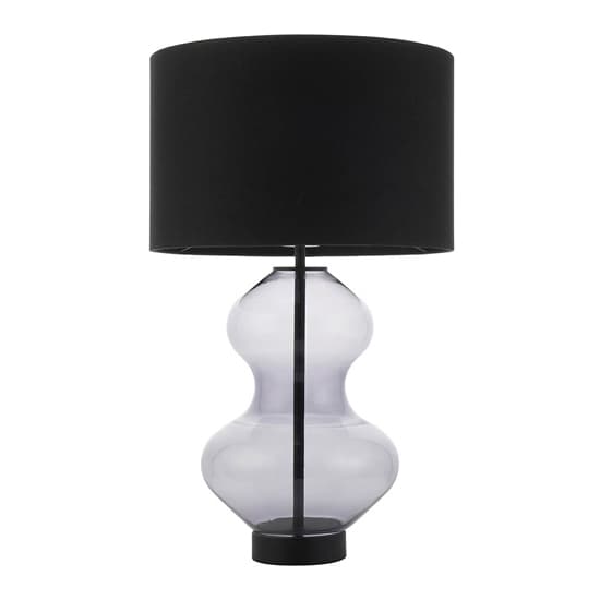 Hamel Black Shade Touch Table Lamp In Shaped Glass Base_7