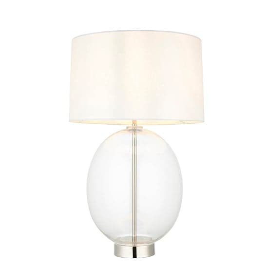 Hamel White Shade Touch Table Lamp With Oval Glass Base_5