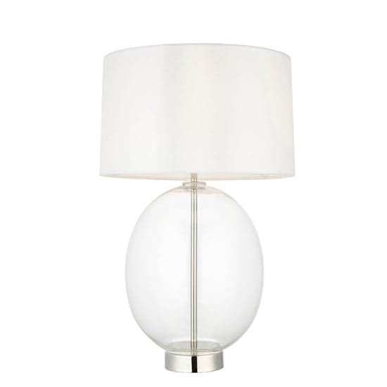 Hamel White Shade Touch Table Lamp With Oval Glass Base_6